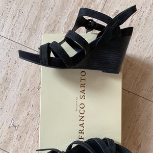 Franco Sarto black wedges